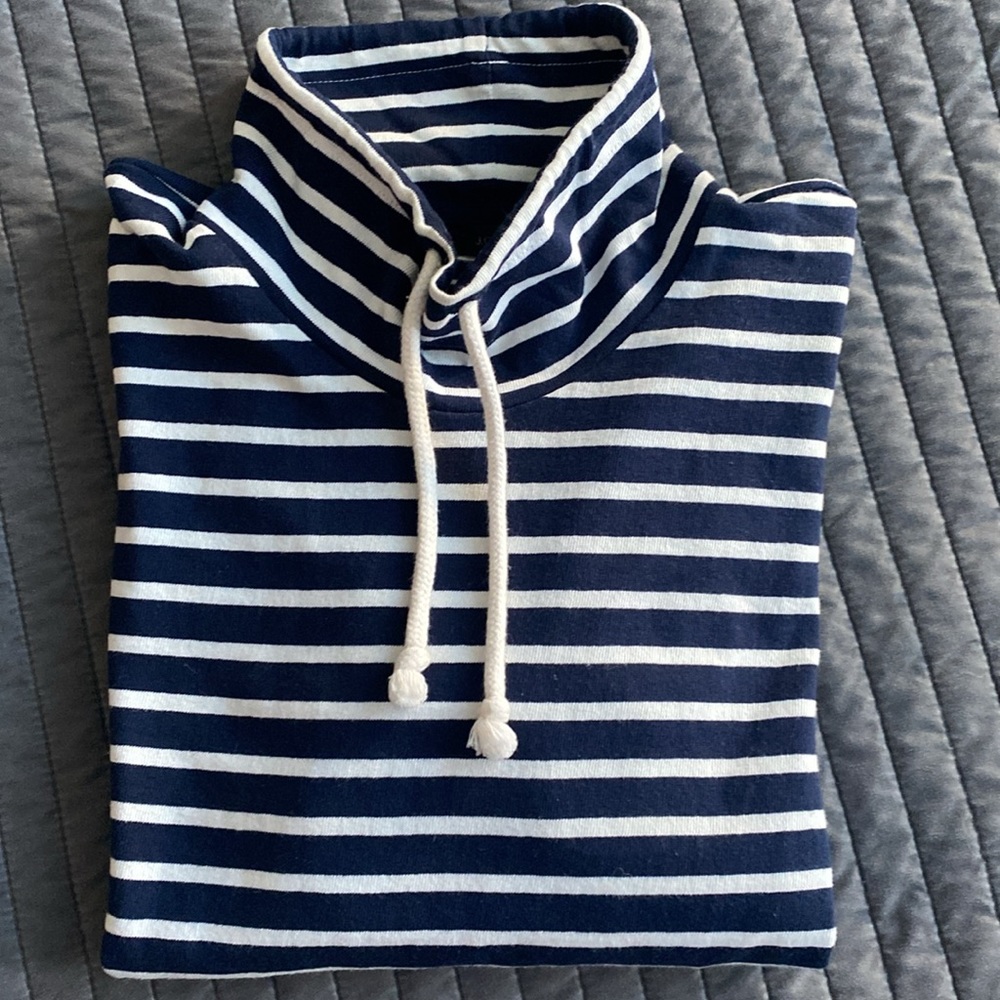 EUC jcrew nautical navy and white tunic